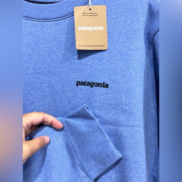 Patagonia Men's Large P-6 Logo Uprisal Crew Sweatshirt Blue NWT Cozy Soft - Picture 6 of 9